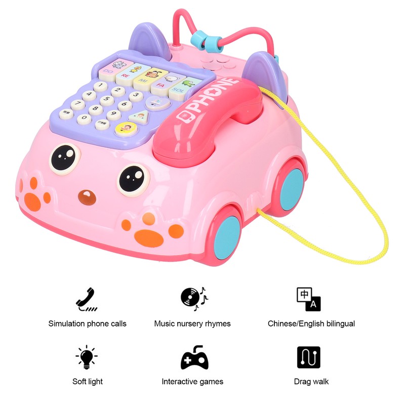 Children Telephone Toy Educational Simulation Telephone Toy with Light Music