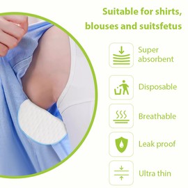 LOPHE 60Pcs Armpit Sweat Pads, Sweat Patches for Underarms Women and Men, Underarm Sweat Pads Invisible, Unflavored & Ultra-Thin Sweat Pads, Anti-sweat Disposable SweatPads for Sports Daily Wear