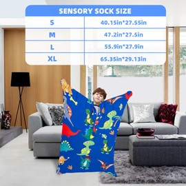 Dinosaur Sensory Body Sock for Autistic, Sensory Socks for Kids, Sensory Items for Lmprove Sensory Processing Disorder, Special Needs Body Socks for Kids with Sensory Issues Gifts (Medium)