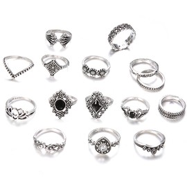 Visxcnu 925 Silver Women's Rings, Anxiety Spinning Rings for Women, Cubic Zirconia Fidget Rings, Open Rings, Fidget Spinner Rings, Adjustable Stackable for Stress Relief, Metal