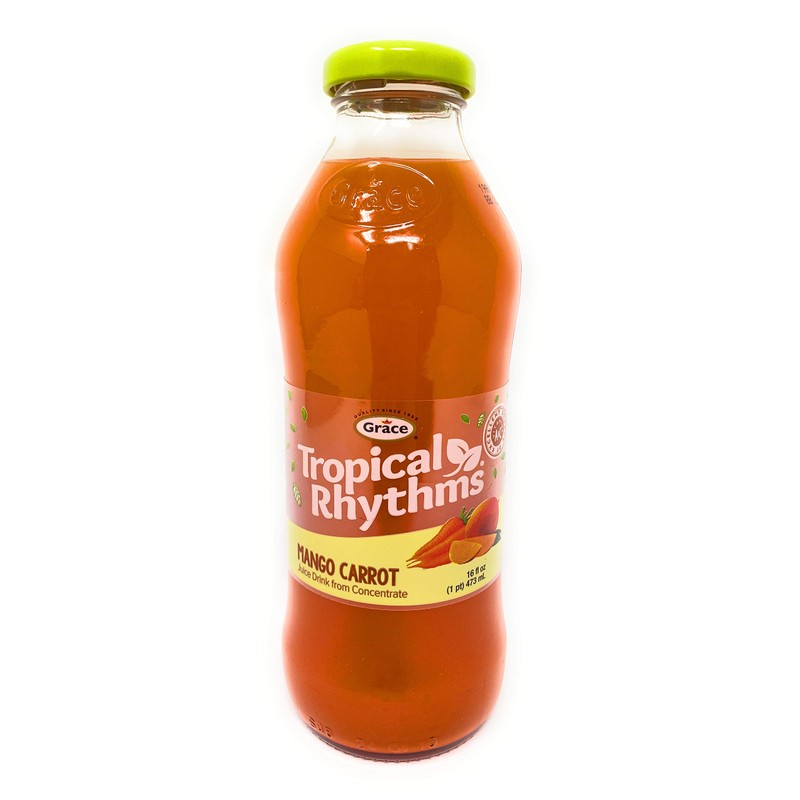 Grace Tropical Rhythms Mango Carrot Jamaican Fruit Juice 16oz, 6