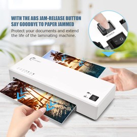 Buyounger Laminator Machine with 40 Laminating Sheets, A4 Laminator Thermal and Cold with Paper Trimmer & Corner Rounder, 9-Inch Laminating Machine for Home School Office