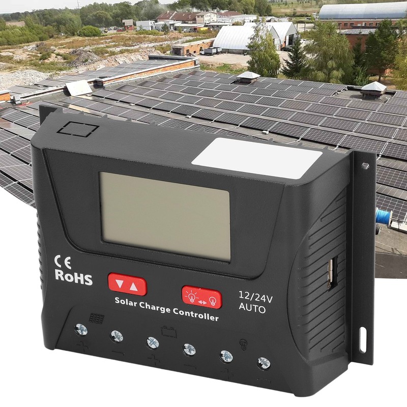 Solar Charge Discharge Controller LCD Display 3 Stage PWM Solar