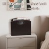 WRINGKIT PU Leather Magazine File Holder, Foldable Magazine Basket with