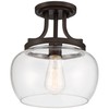 Regency Hill Kristov Industrial Rustic Farmhouse Ceiling Light Semi Flush-Mount