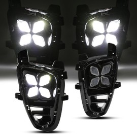 HECASA 2Pcs Fog Lights Compatible with 2019 2020 Kia Sorento Front Bumper Driving Lamp 4 Eyes LED Daytime Running Light Clear Lens LH & RH