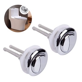 2 Pieces 48mm Standard Toilet Buttons, Dual Flush Water Tank Push Buttons, Cistern Replacement Repair Part, High Pressure Pumping Accessories for Toilet Closestool Accessories, Silver