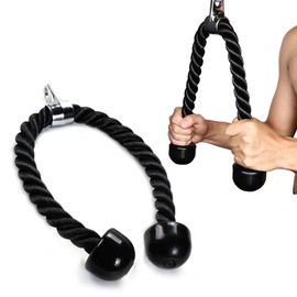 Quctak Tricep Rope Cable Attachment, LAT Pulldown Attachments for Gym, 27.55 inch Tricep Rope for Cable Machine Attachment, Professional Cable Machine Accessories for Home and Gym