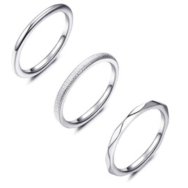 Milacolato Set of 3 Gold/Silver Rings for Women and Girls - Minimalist 18K Gold and Silver Gold-Plated Stackable Rings for Knuckles Fingers and Thumbs, Copper
