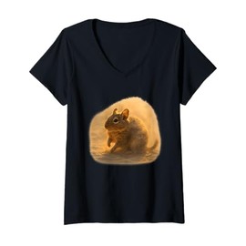 Womens Desert Dust Degu Sunlit Scene V-Neck T-Shirt