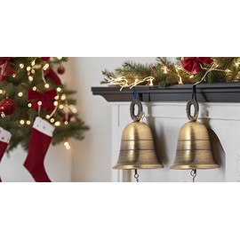 Antique-Gold Plain Indian Brass Bells Jingle Bells Home Door Décor Crafts Bells Christmas Decor Bells Pet Bells Christmas Craft Bells in Various Size and Set. (2, 2 inch)