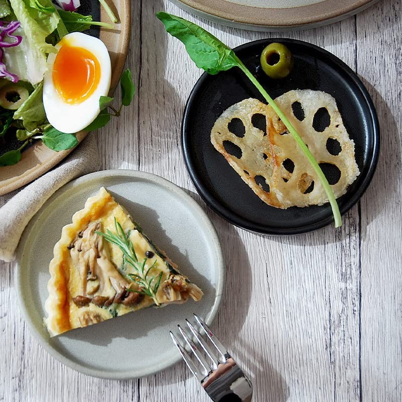 Tableware East Flat Round Plate 5" Red Soil Black