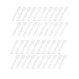 YFFSFDC Disposable Spatula, Cream Spatula, Cosmetic Spoon, DIY, Home Use, Travel Supplies, Cosmetics, 3.2 x 0.6 inches (8.2 x 1.5 cm), Set of 100