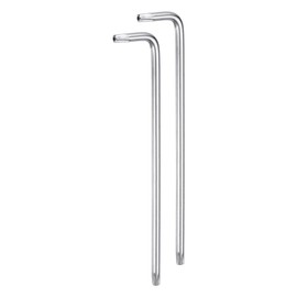 HARFINGTON 2pcs T25 Tamper Proof Torx Wrench Star Keys 130mm / 5.12" Long Arm L-Shaped 6 Points Wrench S2 Steel Chrome Coated Surface Hand Tool for Automotive/Home Repairs