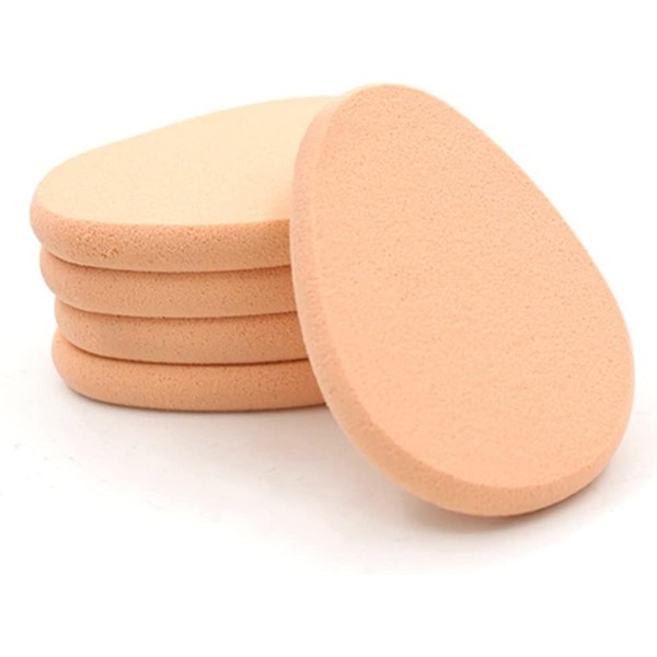 5Pcs Beige Smooth Makeup Sponge Blender Flawless Foundation Powder Puff