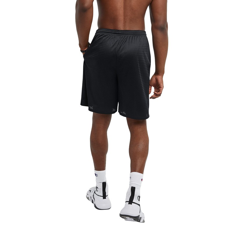 Champion Short De Tela Mesh, Pantalones Cortos Hombre, Preta (Black),