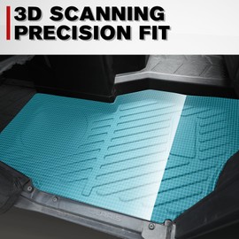 A & UTV PRO Floor Mats for Polaris Ranger Crew XP 1000 2019-2024, UTV Front & Rear Floor Slush Liners, All Weather TPE Material Protection Accessories, Replace OEM # 2882780, 6 Seater, Black, 4PCS