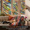 Windimiley Stained Glass Window Privacy Film: 3D Rainbow Decorative Bathroom