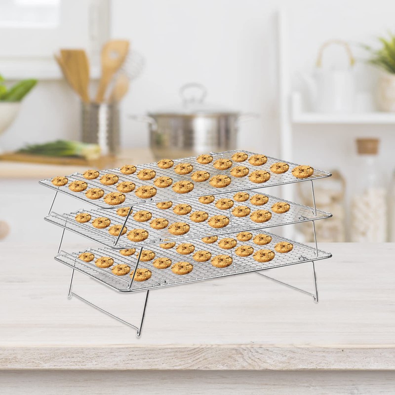 Tebery 304 Grade Stainless Steel Baking Rack 3-Tier Stackable Cooling