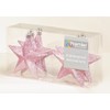 6 x Dusky Pink Glitter Star Christmas tree Bauble decorations