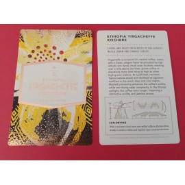 STARBUCKS TASTER CARD 2015 " ETHIOPIA YIRGACHEFFE " SALE PRICE~ BRAND NEW