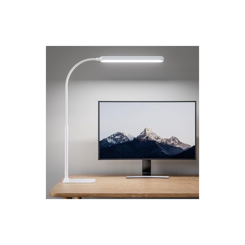 SUPERDANNY Eye-Caring LED Desk Lamp with Base 360° Flexible Gooseneck