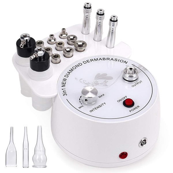 Microdermabrasion Machine, Beauty Star 3 in 1 Portable Diamond Microdermabrasion Dermabrasion Machine Facial Care Salon Equipment w/Vacuum & Spray Including Cotton Filters and 2 Plastic Oil Filte