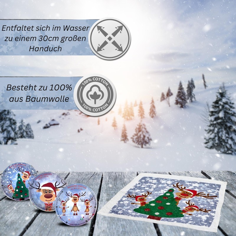 Bada Bing Magic Towel 30 x 30 Rudolph Reindeer 3