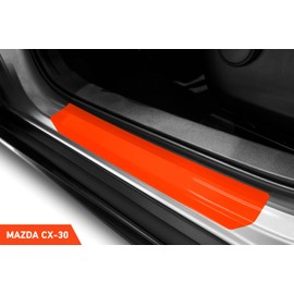 Luxshield Car Door Sill Protectors for Mazda CX-30 1 (I) DM I 2019-2024 - Paint Protection Film for Car Kick Plates Panel Covers Carbon