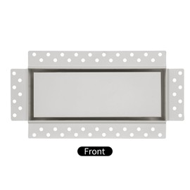 Zion 4" x 10" Flush Mount Stainless Steel White Wall Register with Hook Cold Air Return Vent Covers
