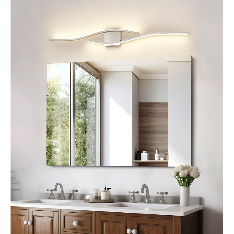 Joossnwell Brushed Nickel Vanity Light for Bathroom Light Fixtures Modern