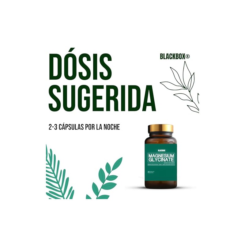 Glicinato de Magnesio 500mg, 200 Capsulas, Suplementos, Alta absorción, Magnesium