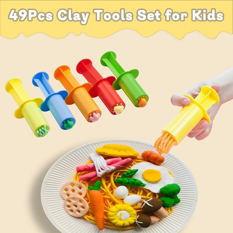 LCY WEDSHI Playdough Tool Set, 49 Pcs Play Dough Tools