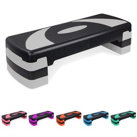 FIZCKEOM Exercise Workout Aerobic Step Platform Trainer, 31" Aerobic Stepper with 4"-6"-8" Adjustable Height Risers，for Home Gym Cardio Strength & Training - Specification: Gray