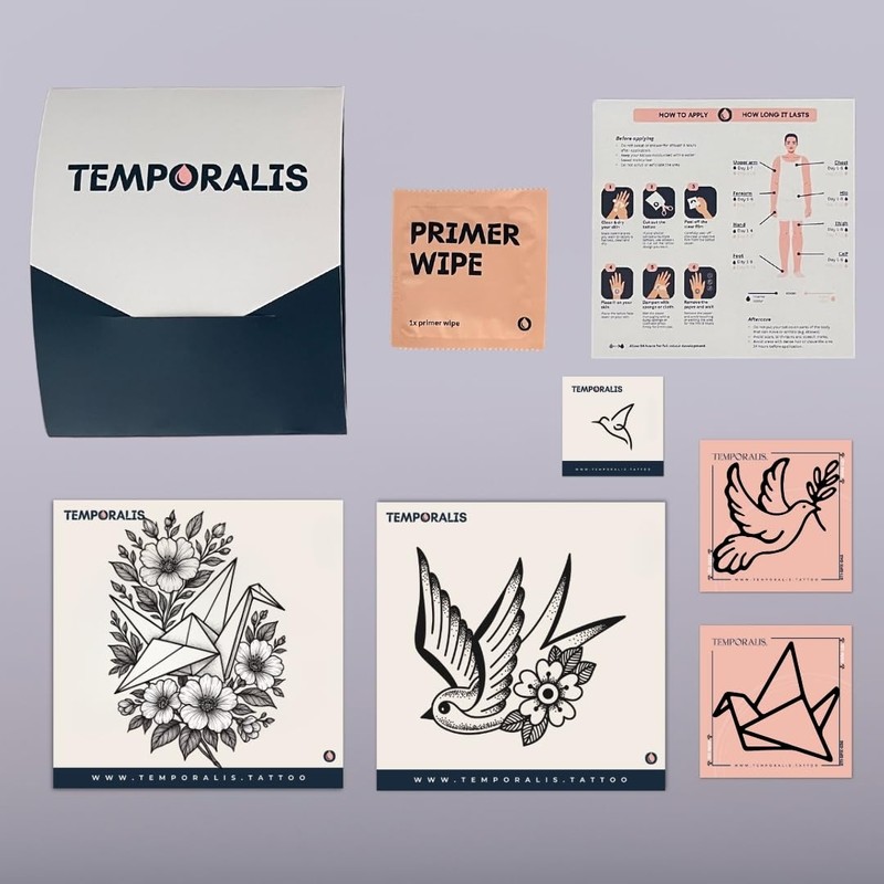 Bird Tattoo Set (5 Tattoos) - Temporalis® | Temporary Tattoos