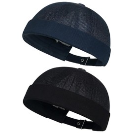 2 Pieces Breathable Mesh Hat, Dock Hat, Adjustable Hip-Hop Hat, Mesh Fishing Hat, Summer Hat, Cool Sailor Hat