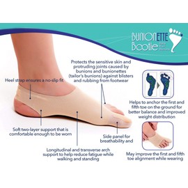 BunionETTE Bootie Tailor Bunion Corrector for Women & Men, Toe Spreader for Tailor Bunion, Bunionette Corrector, Bunionette Relief Socks, Bunionette Protector, Bunionette Spacer Splint - Small, Left
