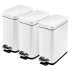 Home Zone Living 3-Pack 1.3 Gallon Small White Bathroom Trash