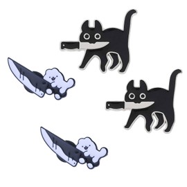 EULAPGOE Pack of 4 Black Cat Enamel Pins, Bi Pride Badge, Cute Enamel Brooches Lapel Pins Badge