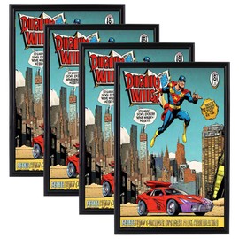 ReqiHome 4 Pack, Comic Book Frame, UV Protection, Fits Current and Standard Size comic books up to 6 3/4" x 10 1/4", Wall or Tabletop Display