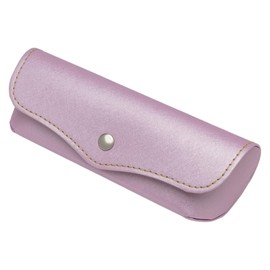 Tacy CY-6338B-16 Glasses Case, Stylish, Women's, Cute, Semi-Hard Case, Button Type, Resin, PU, Pink