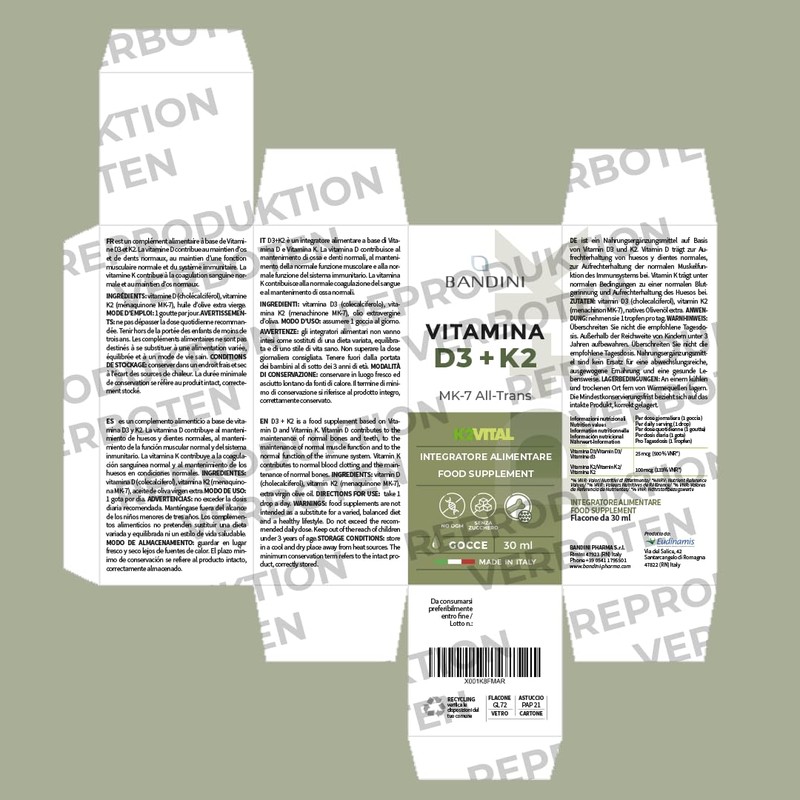 Bandini® Vitamin D3 + K2 Tropfen | Original K2VITAL® 99,7+%