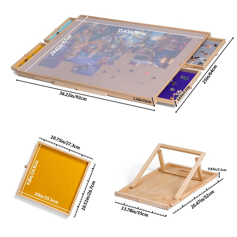 Tektalk Jigsaw Puzzle Table with Integrated Adjustable Stand/Bracket and Removable