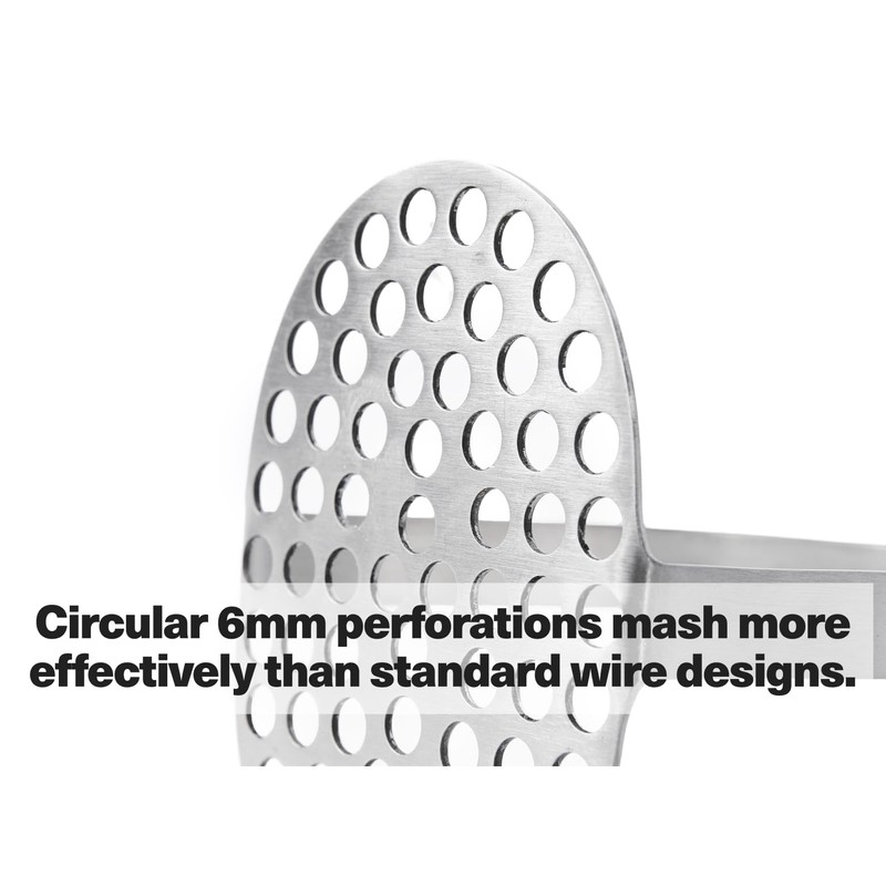 Misen Masher – Durable Stainless Steel Head, Ergonomic Non-Slip Handle