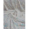 Divastyletextiles White Velvet Clear Iridescent Sequin Fabric By Yard Shine