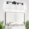 Guliaofo Bathroom Light Fixtures, 4-Light Matte Black Bathroom Vanity Light