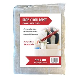 CoverGrip Drop Cloth Depot 8 oz Canvas Safety Drop Cloth - Industrial Strength - 5' x 8'