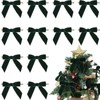 YKW 12 Pcs Green Velvet Christmas Bows for Christmas Tree,