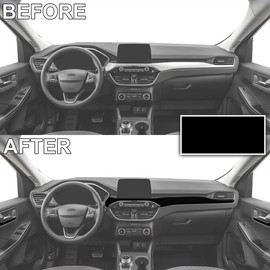 BOGAR TECH DESIGNS Precut for Ford Escape 2020-2025 Dashboard & Door Trim Vinyl Decal Interior Overlay, Gloss Black
