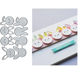 6pcs Bunny Rabbits Metal Die Cuts Cutting Dies, Easter Bunny Cutting Dies Paper Cards Cutting Dies Cut Stencils for DIY Embossing Card Making Book Tags Decorative Paper Dies Scrapbooking